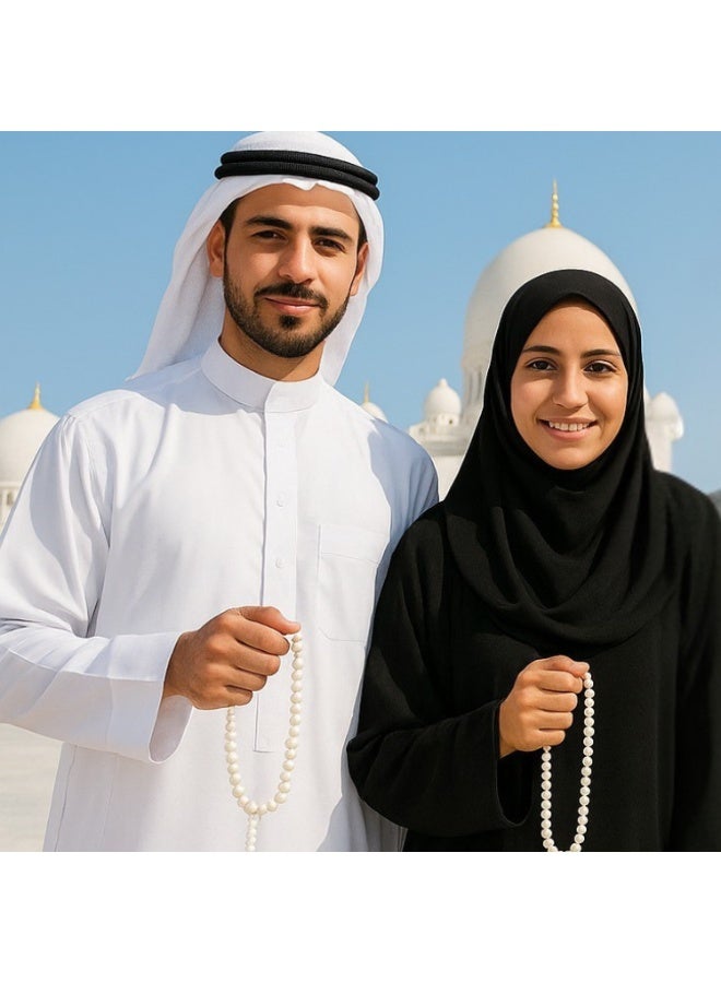 موجود مسبحة ماجود المصنوعة يدويًا من عظم الجمل، مسبحة إسلامية فاخرة للذكر، سطح مصقول ناعم، خفيفة الوزن ومتينة، مسبحة إسلامية مثالية للصلاة ورمضان والحج والعيد كهدية - Image 5